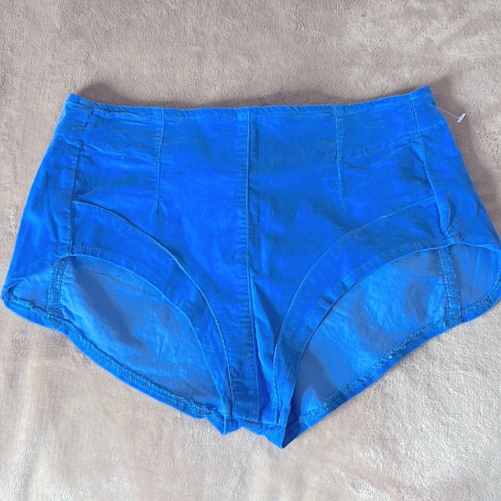 We The Free Keep It Brief Cord Micro Shorts at Free People in Ibiza Blue NEW! - Picture 4 of 9